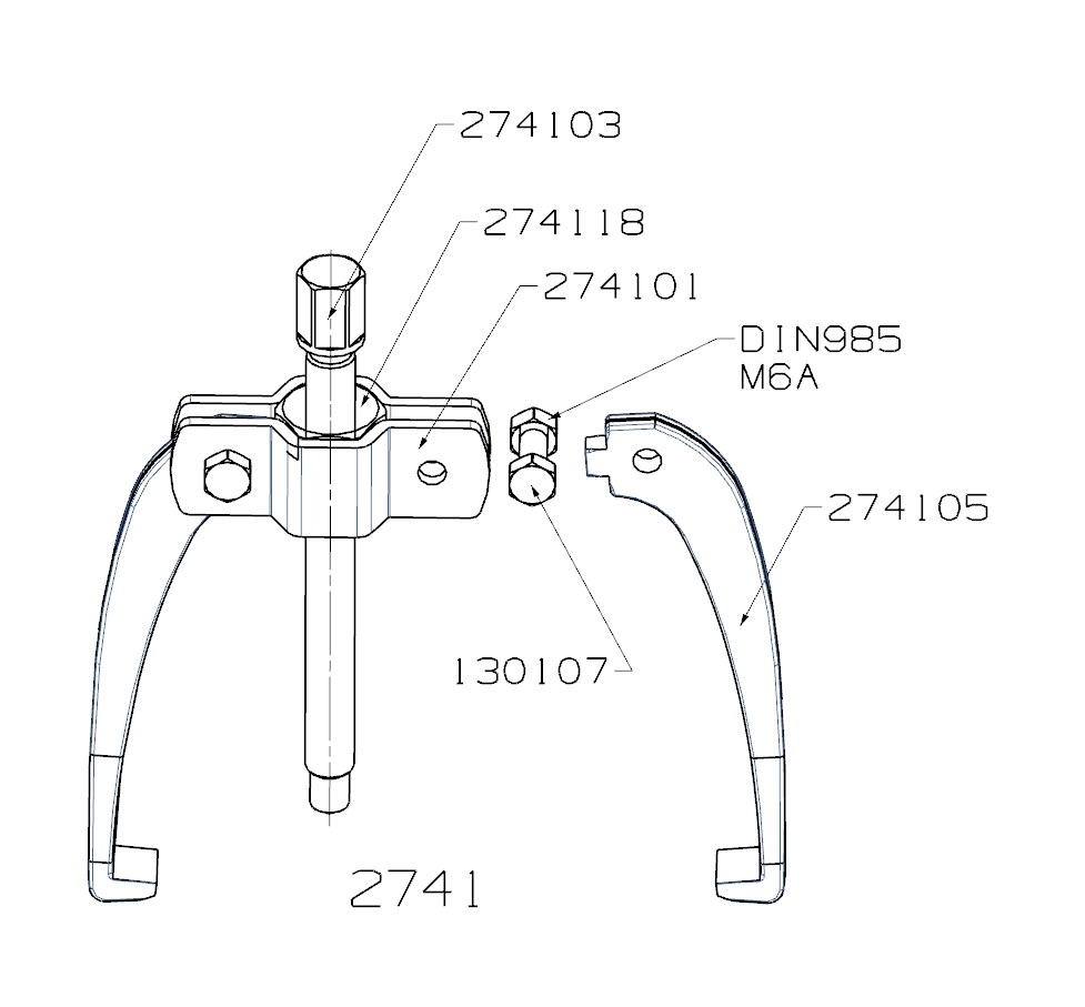 EXTRACTOR FORZA SERIE 2740 AUTOCENTRANTE LIGERO DE 2 PATAS